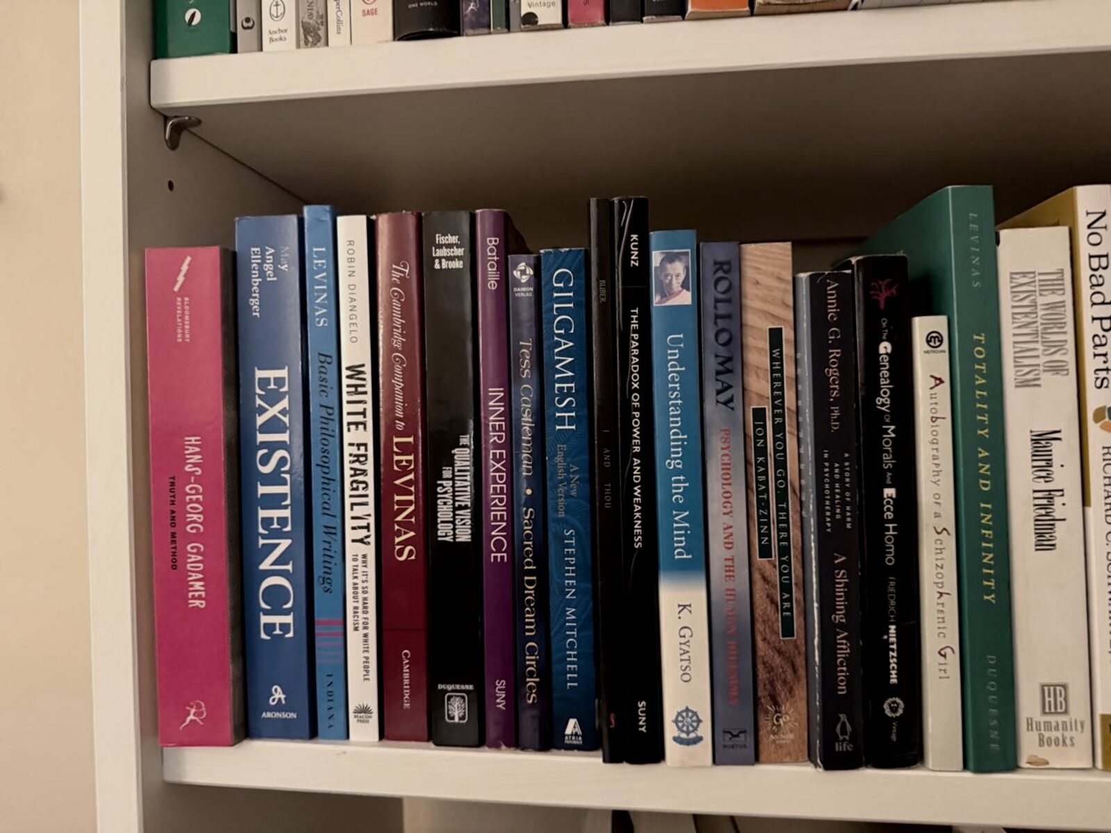 Bookshelf in The Room: Levinas, Gadamer, Rollo May, Merleau-Ponty