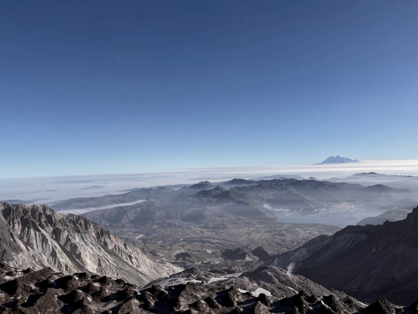 Mt. Rainier seen from the summit of Mt. St. Helens