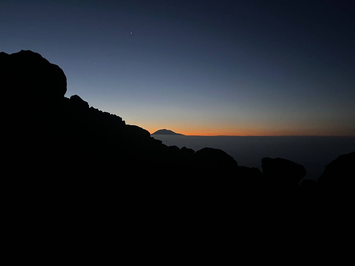 Mt. Adams from Mt. St. Helens at dawn